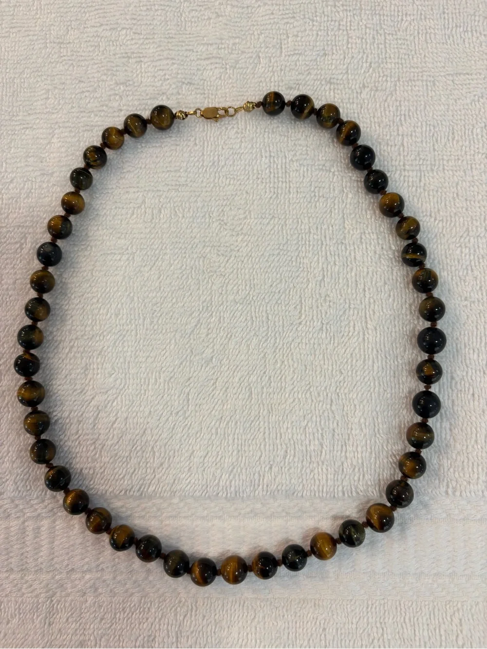 Tiger Eye Beaded Necklace - Brown & Black